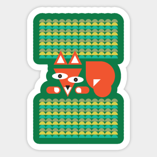 fox in the meadow Sticker